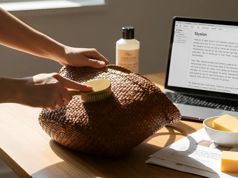 how to care for woven leather bag step by step cleaning