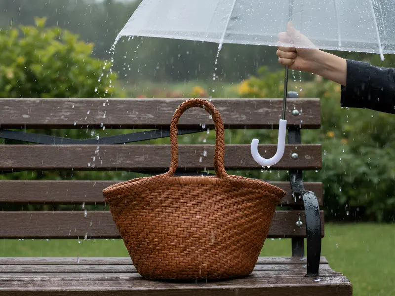 how to care for woven leather bag step by step rain cover