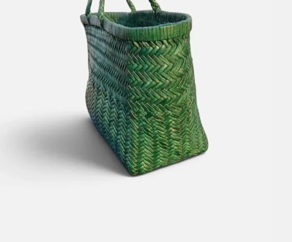 Handmade leather woven green tote bag Handmade leather woven green tote bags