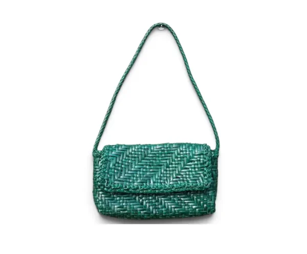 leather woven pouch