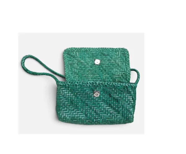 leather woven pouch